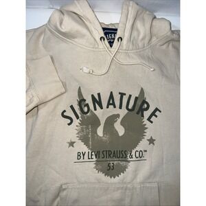 Levi's Signature Pullover Hoodie Sweatshirt Beige XXL‎